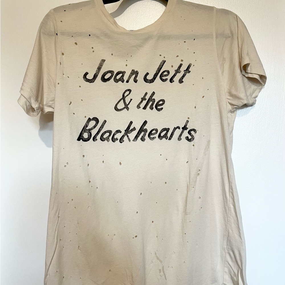 Joan Jett Daydreamer for Free People distressed Tee - ivory color
